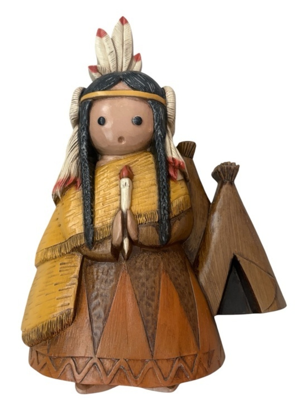 Vintage Homco Masterpiece Porcelain Native American Girl Wall Plaque #2513 13”